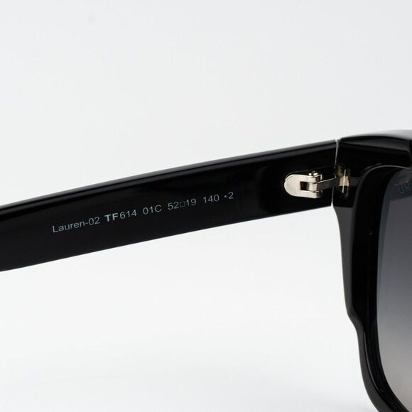 Tom Ford Women Sunglasses Black Gradient Smoke Silver Square LAUREN FT0614/S 01C - Picture 8 of 9